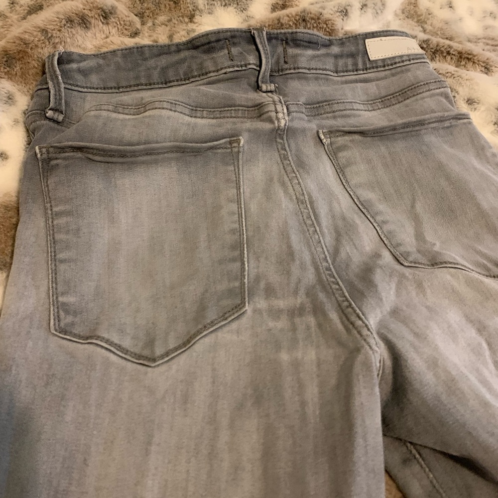 Washed out gray a+f skinny and stretchy jeans.